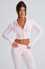 Portia Knit Hoodie - Pink - Napalia