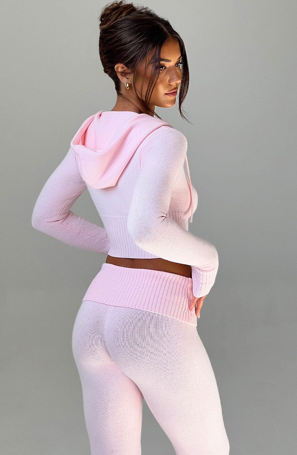 Portia Knit Hoodie - Pink - Napalia