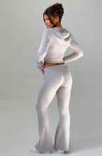 Portia Knit Pants - Light Grey Marl - Napalia