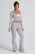Portia Knit Pants - Light Grey Marl - Napalia