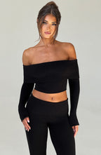 Portia Knit Top - Black - Napalia