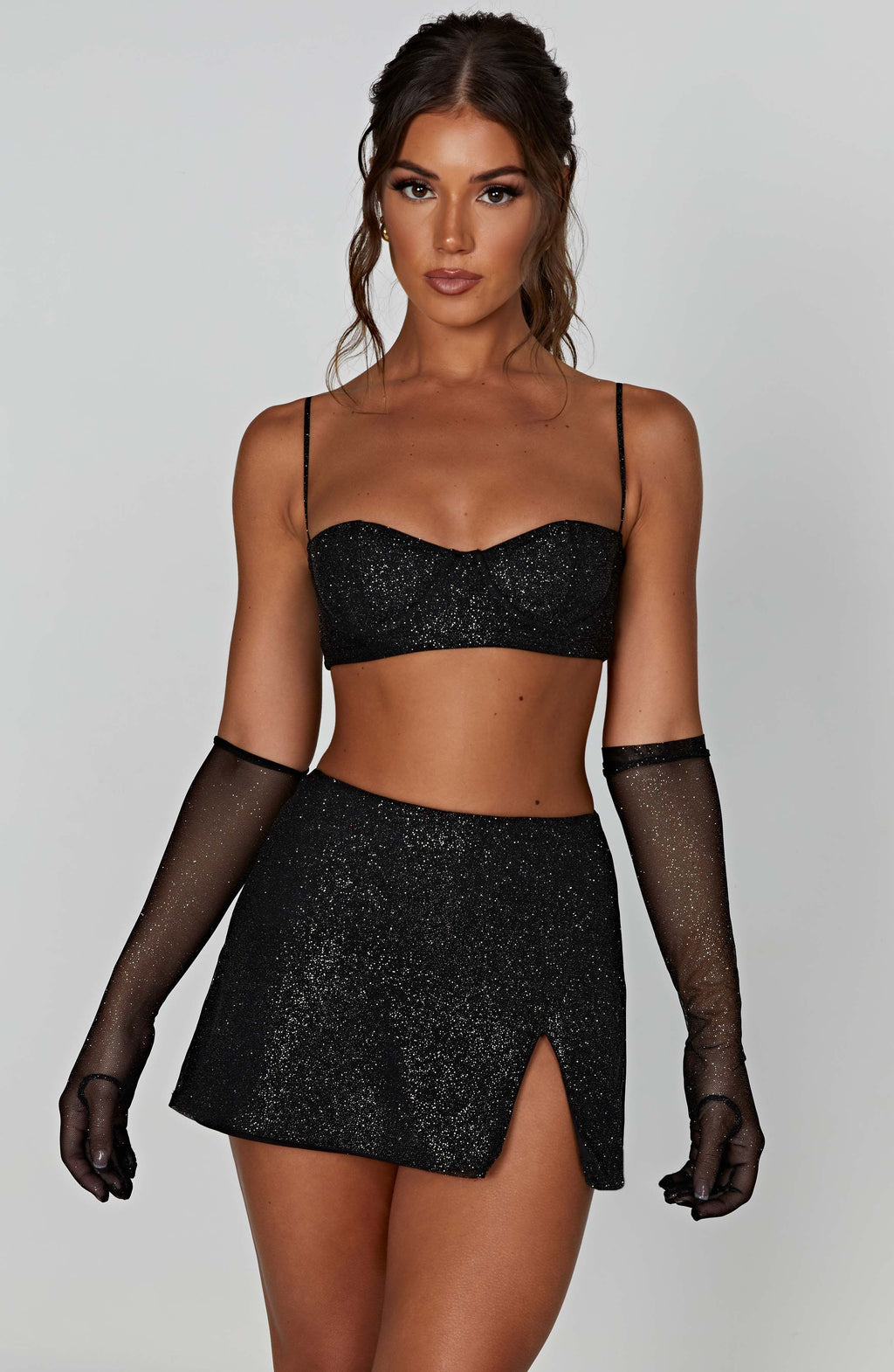 Posie Mini Skirt - Black Sparkle - Napalia