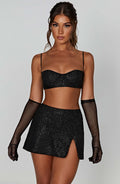 Posie Mini Skirt - Black Sparkle - Napalia