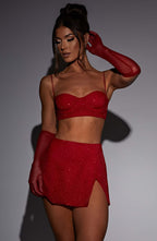 Posie Mini Skirt - Red Sparkle - Napalia