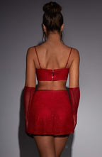 Posie Mini Skirt - Red Sparkle - Napalia