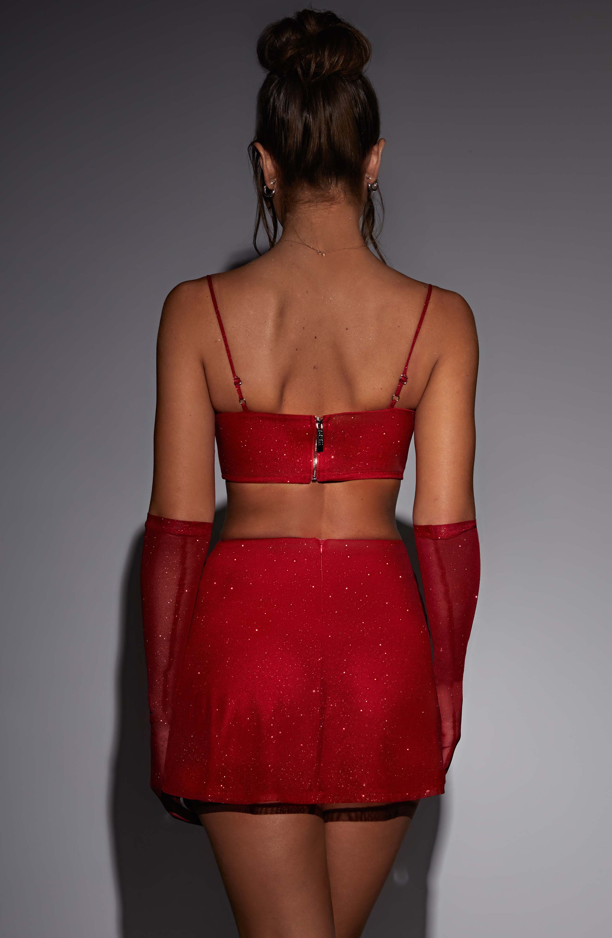 Posie Mini Skirt - Red Sparkle - Napalia