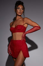 Posie Mini Skirt - Red Sparkle - Napalia