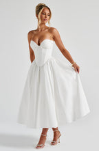 Prim Midi Dress - Ivory - Napalia