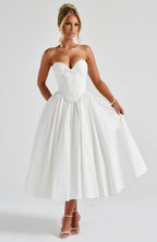 Prim Midi Dress - Ivory - Napalia