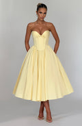 Prim Midi Dress - Lemon - Napalia
