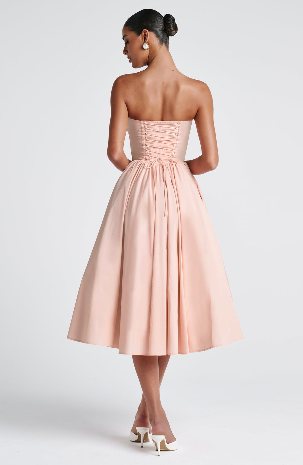 Prim Midi Dress - Soft Peach - Napalia