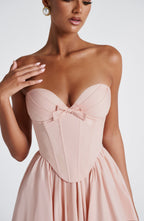 Prim Midi Dress - Soft Peach - Napalia