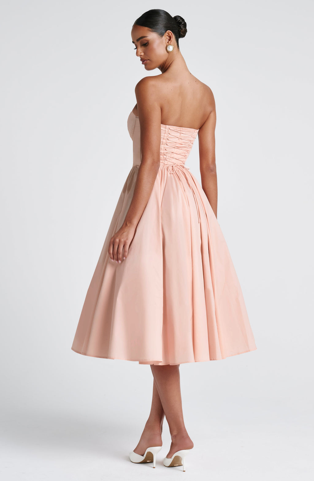 Prim Midi Dress - Soft Peach - Napalia