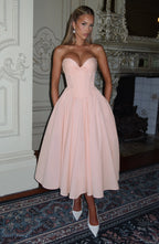 Prim Midi Dress - Soft Peach - Napalia
