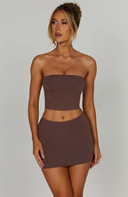 Rein Mini Skirt - Chocolate - Napalia