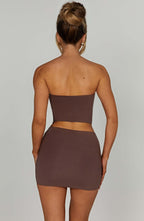 Rein Mini Skirt - Chocolate - Napalia