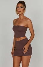 Rein Mini Skirt - Chocolate - Napalia