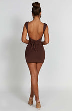 Ria Mini Dress - Chocolate - Napalia