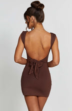 Ria Mini Dress - Chocolate - Napalia