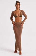 Riella Maxi Skirt - Chocolate - Napalia