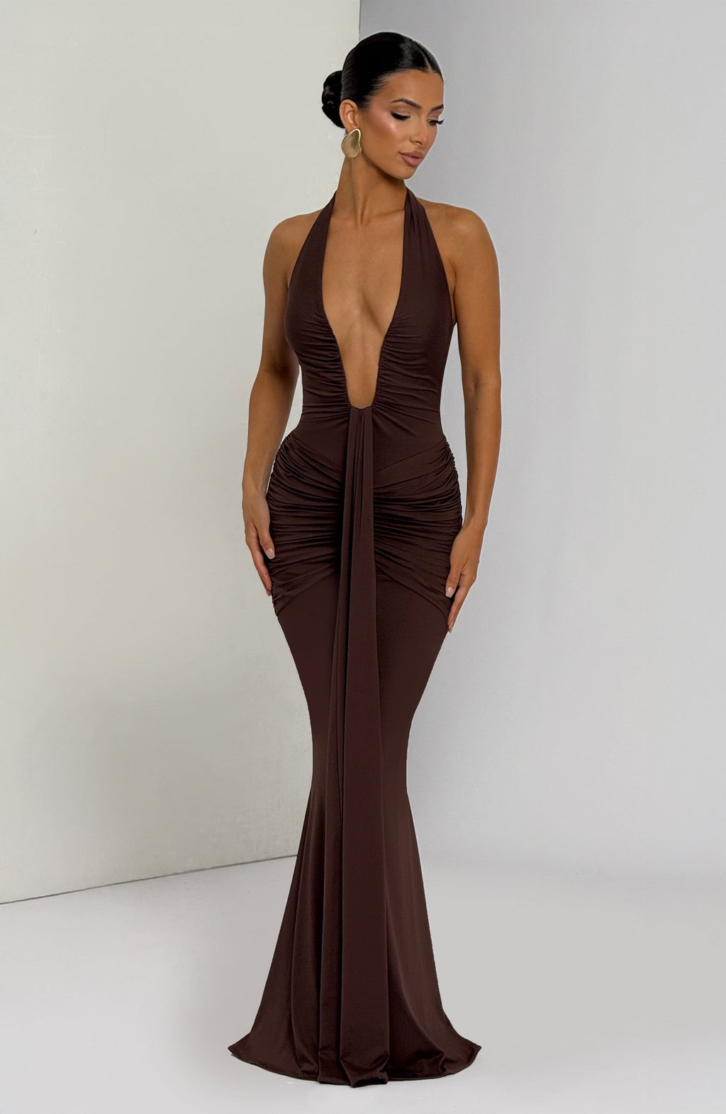 Rosetta Maxi Dress - Plum Brown - Napalia