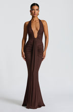 Rosetta Maxi Dress - Plum Brown - Napalia