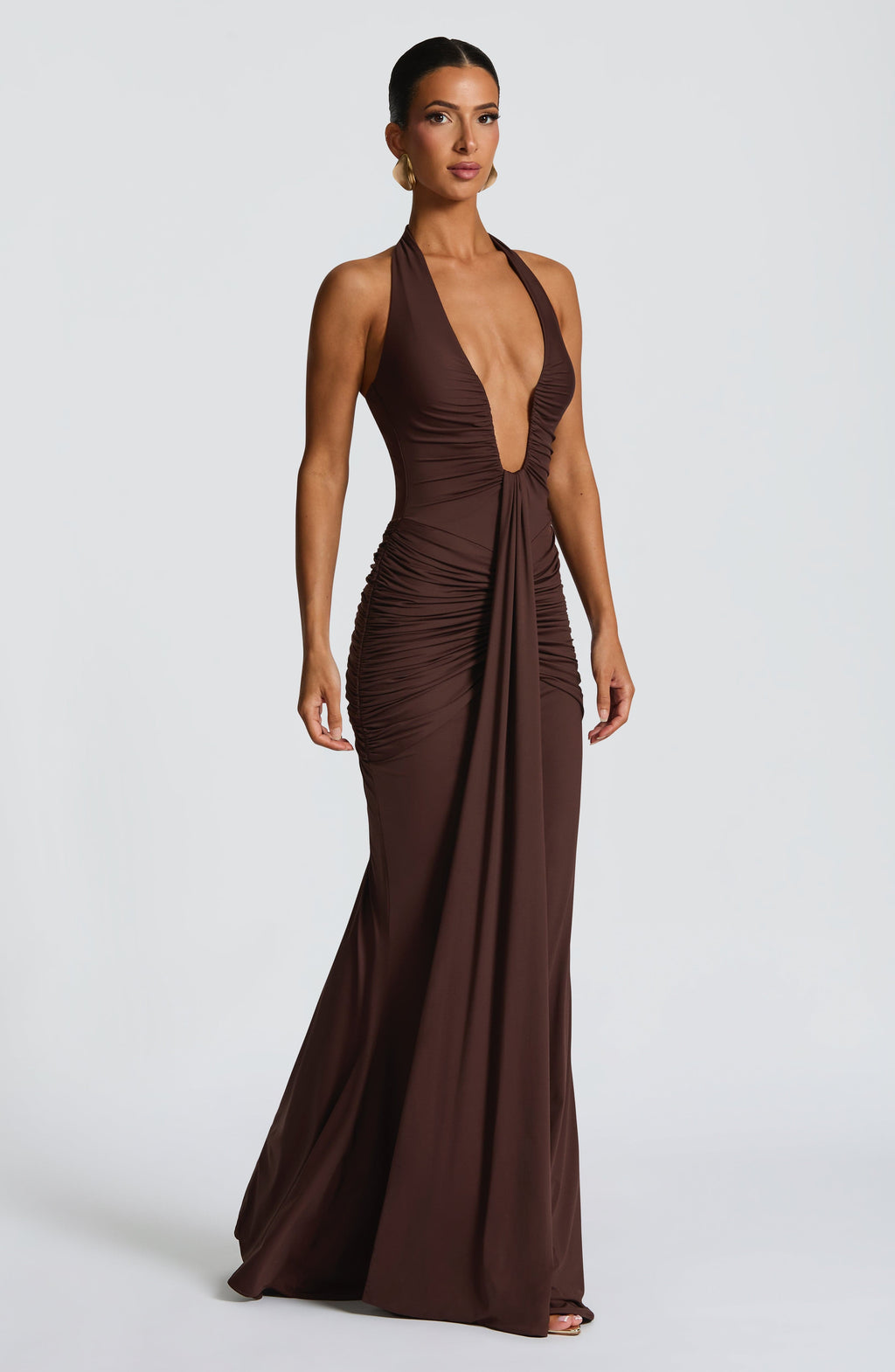 Rosetta Maxi Dress - Plum Brown - Napalia