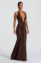Rosetta Maxi Dress - Plum Brown - Napalia