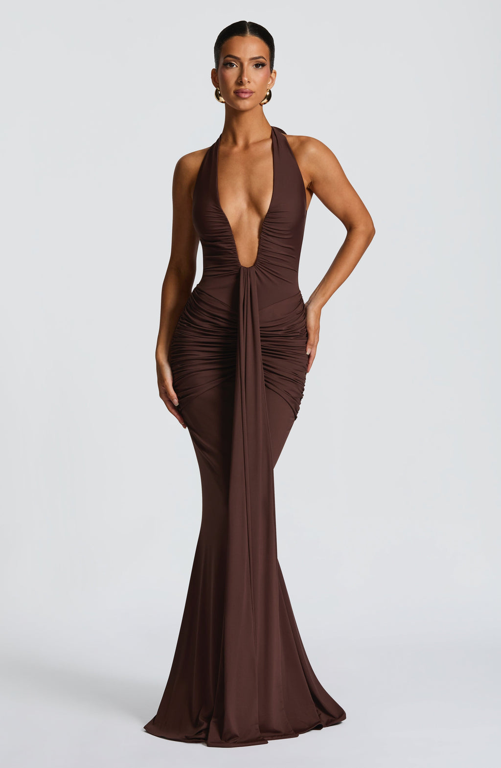 Rosetta Maxi Dress - Plum Brown - Napalia