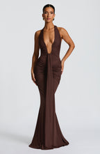 Rosetta Maxi Dress - Plum Brown - Napalia
