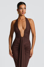 Rosetta Maxi Dress - Plum Brown - Napalia