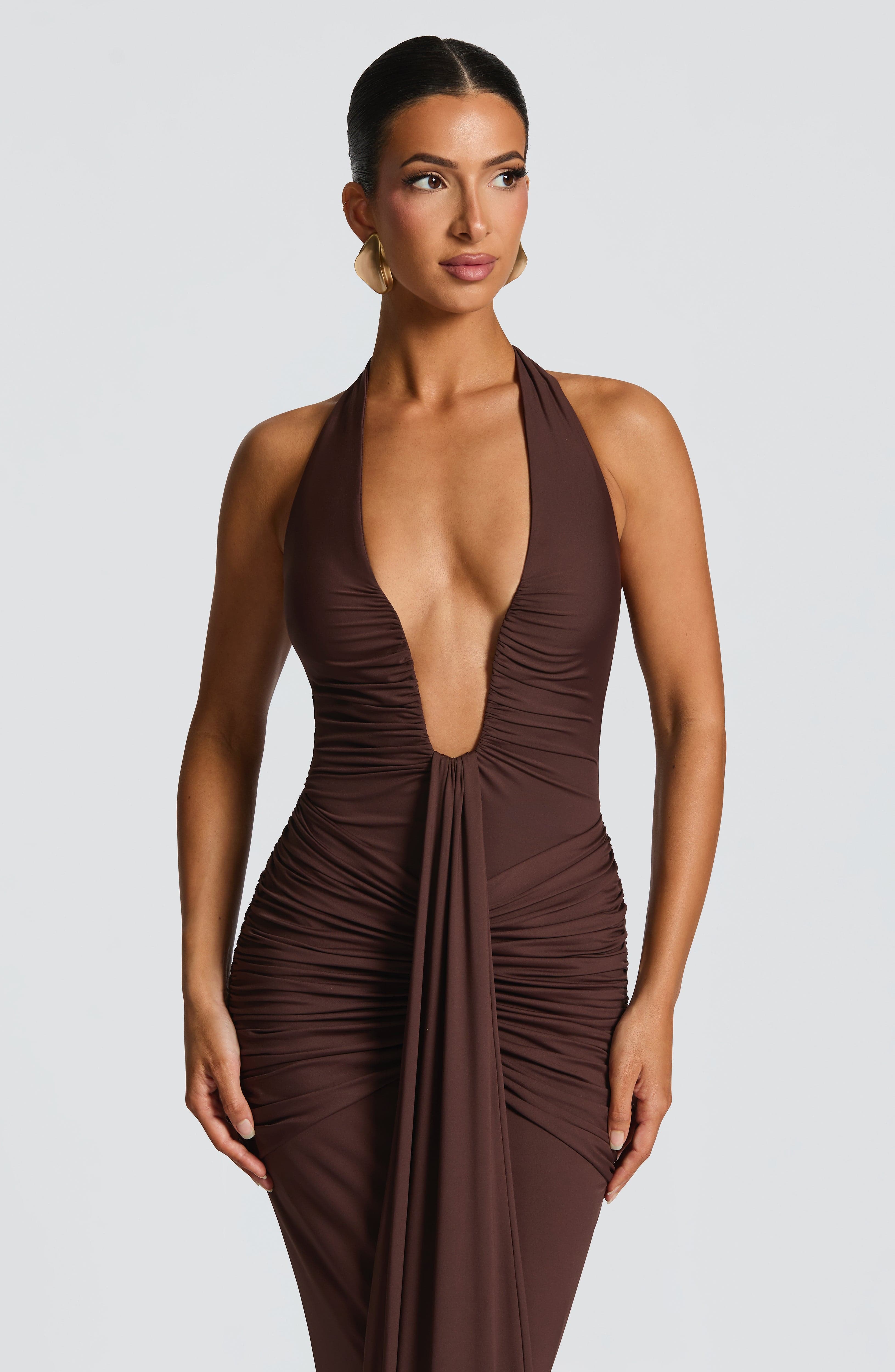 Rosetta Maxi Dress - Plum Brown - Napalia