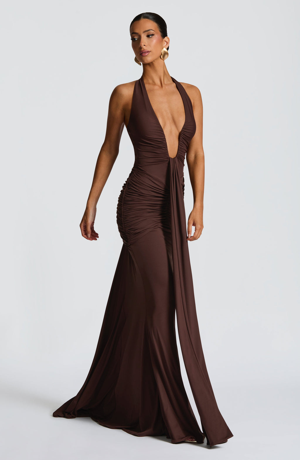 Rosetta Maxi Dress - Plum Brown - Napalia
