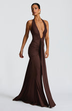 Rosetta Maxi Dress - Plum Brown - Napalia