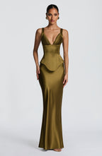 Rowan Corset - Deep Olive - Napalia