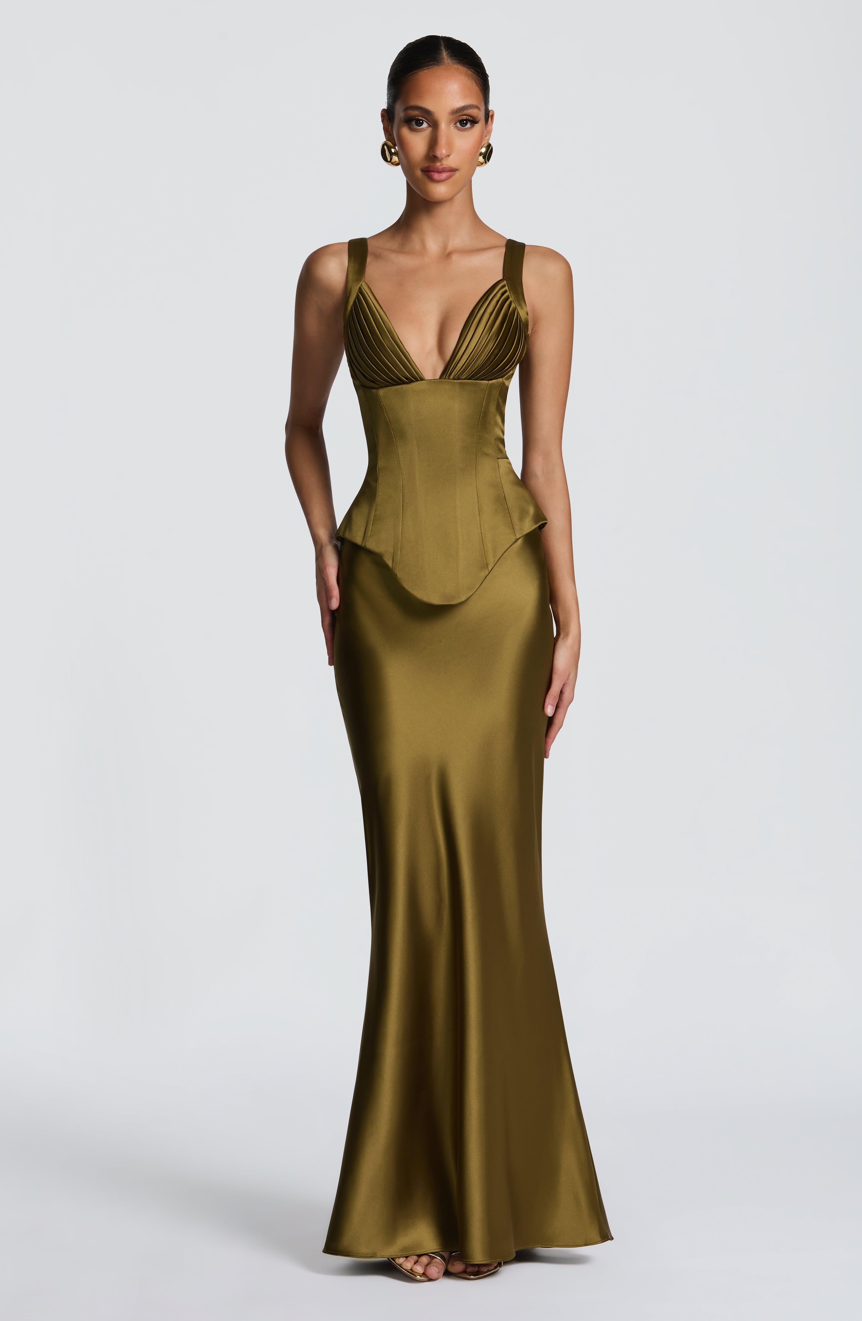 Rowan Corset - Deep Olive - Napalia