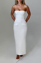 Roxanne Midaxi Dress - Ivory - Napalia