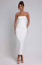 Roxanne Midaxi Dress - Ivory - Napalia