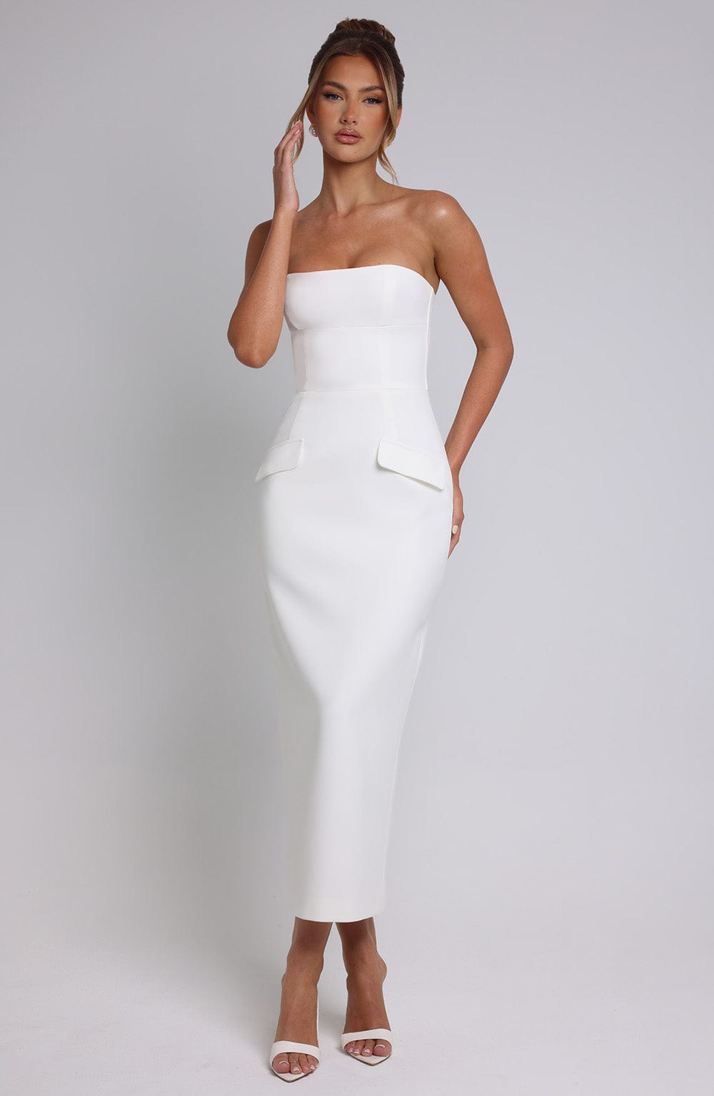 Roxanne Midaxi Dress - Ivory - Napalia