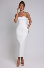 Roxanne Midaxi Dress - Ivory - Napalia