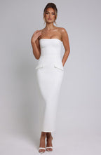 Roxanne Midaxi Dress - Ivory - Napalia