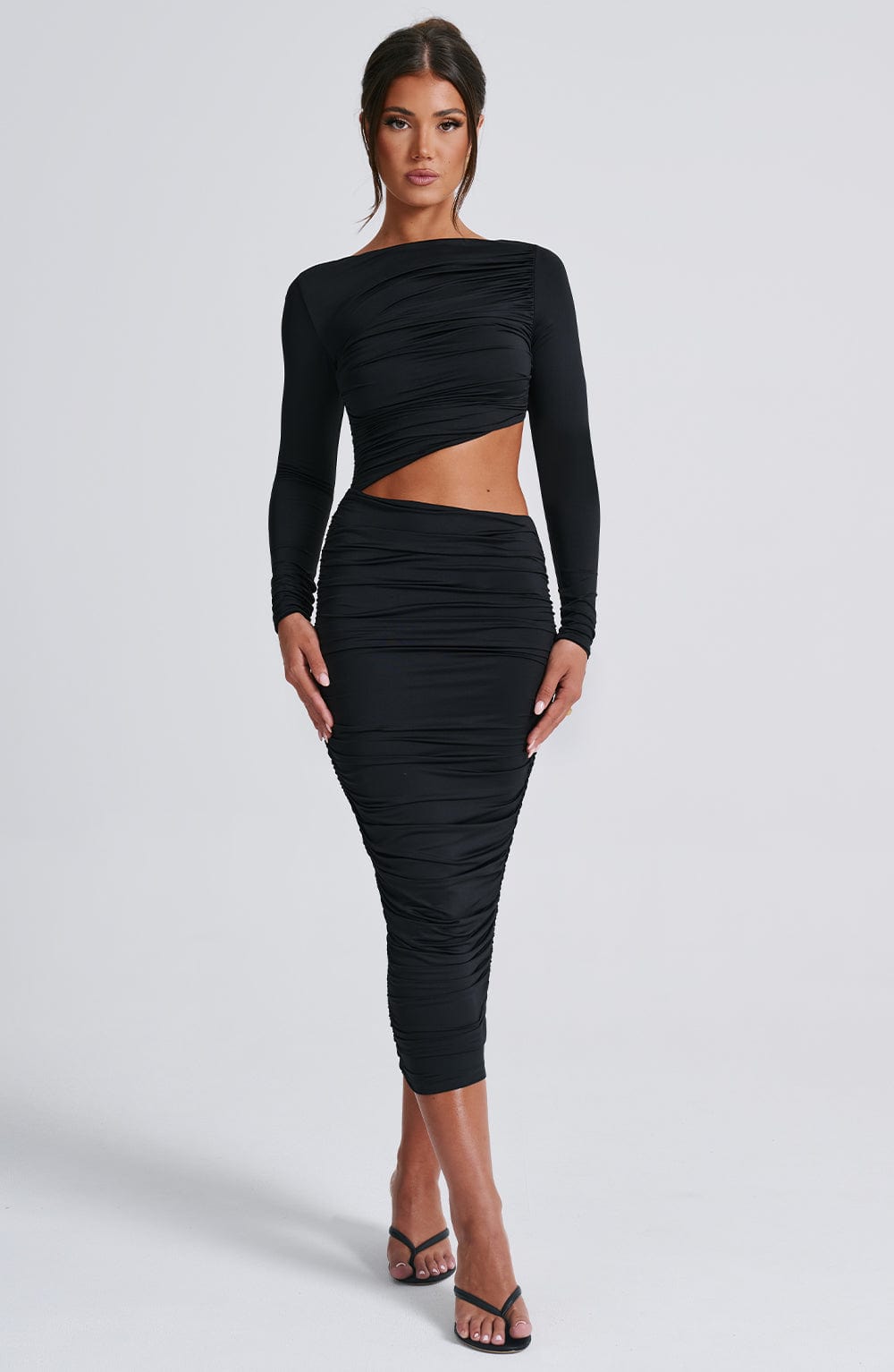 Rylee Midi Dress - Black - Napalia