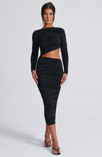 Rylee Midi Dress - Black - Napalia