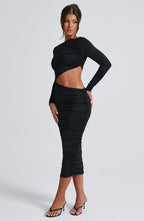 Rylee Midi Dress - Black - Napalia