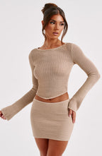 Sabrina Mini Skirt - Beige - Napalia