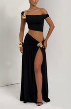 Saira Maxi Skirt - Black - Napalia