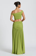 Saira Maxi Skirt - Olive - Napalia