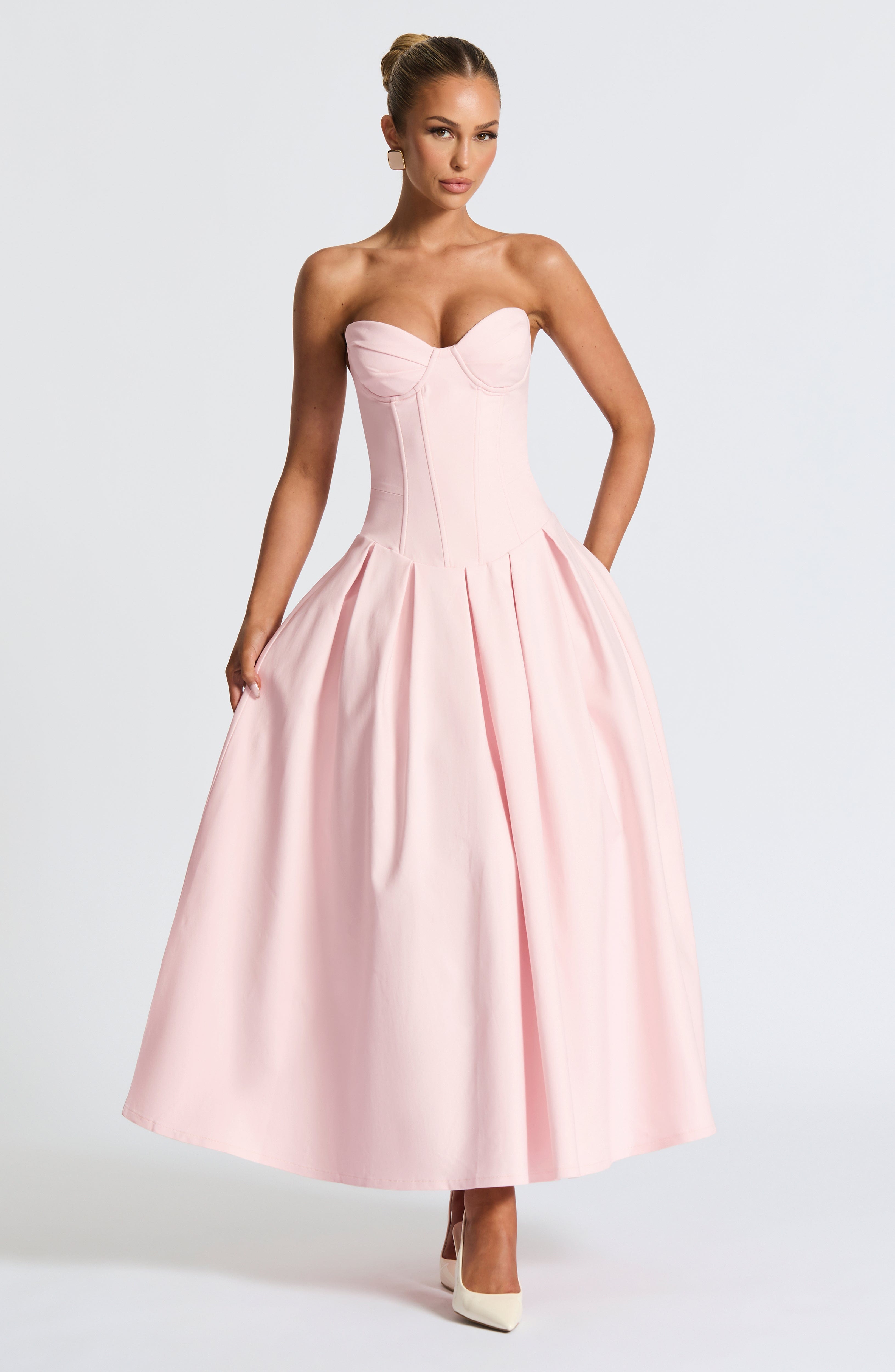 Salma Midi Dress - Blush - Napalia