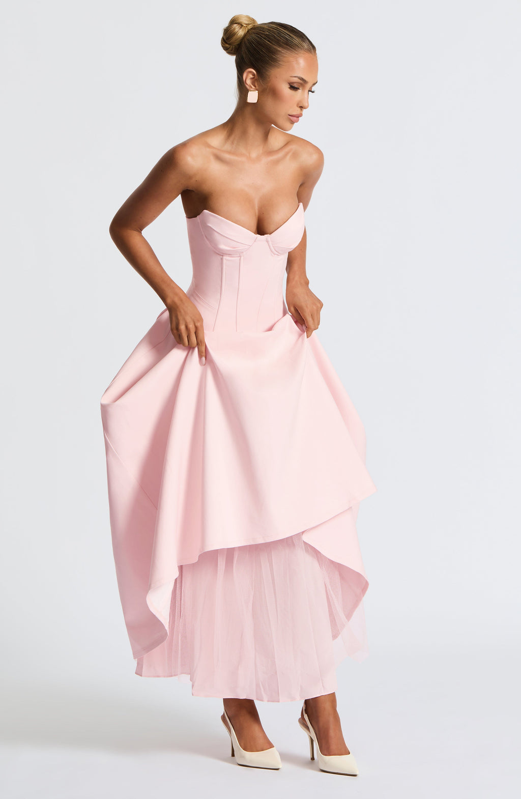 Salma Midi Dress - Blush - Napalia