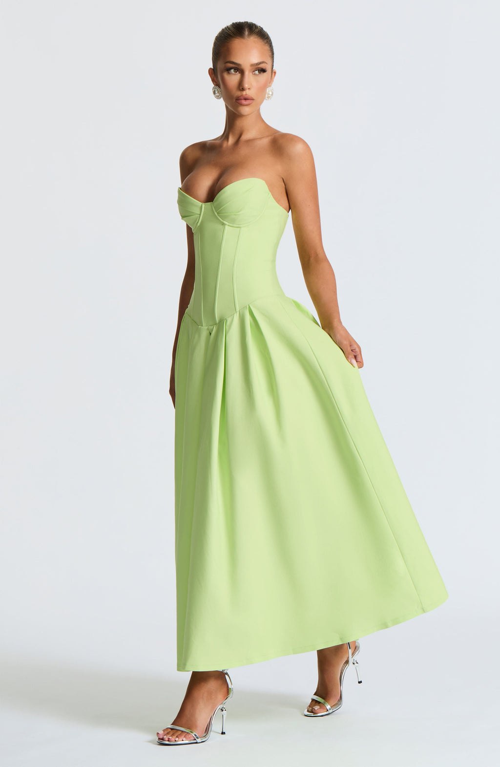 Salma Midi Dress - Lime - Napalia